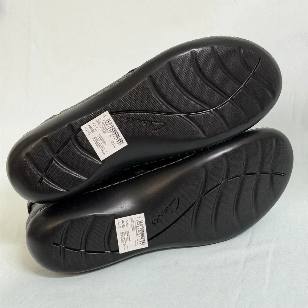 Clarks Collection‎ Size-8.5M Women Ashland Mabel Boot, Black Tumbled Leather